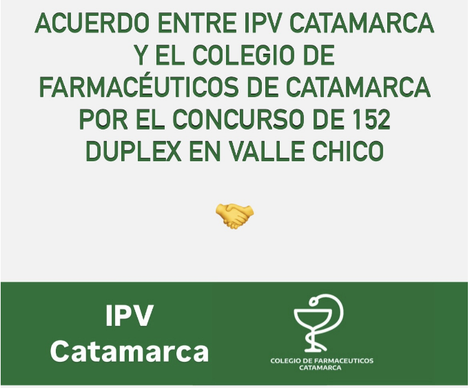 Acuerdo entre IVP - Colegio de Farmacéuticos de Catamarca